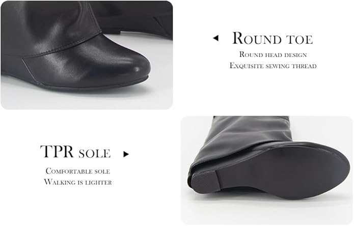 JASMINE KNEE HIGH BLACK BOOTS