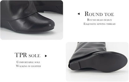 JASMINE KNEE HIGH BLACK BOOTS