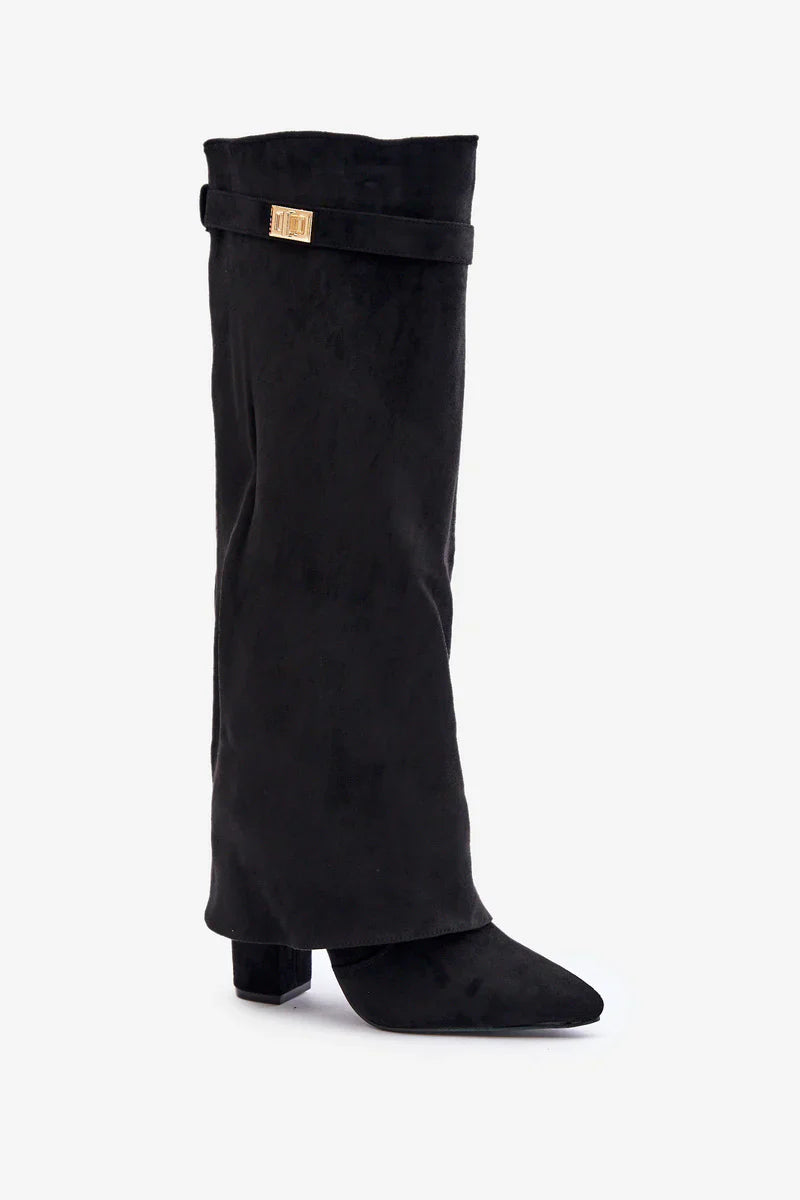 LAVISTA SUDE KNEE HIGH BOOTS- BLACK