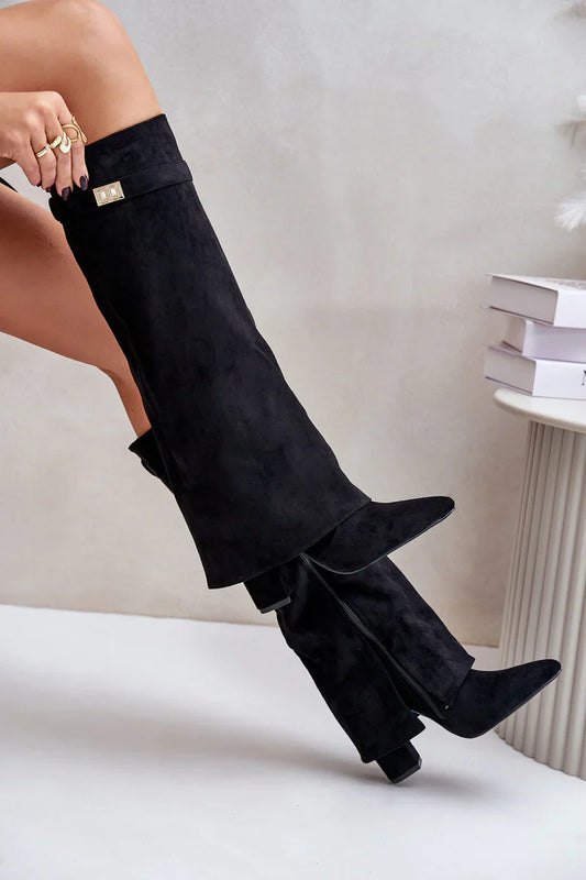 LAVISTA SUDE KNEE HIGH BOOTS- BLACK